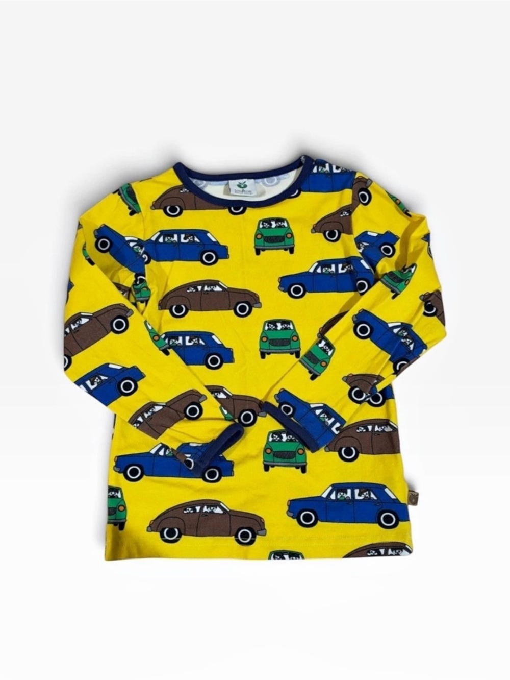 Smafolk Car Print T-Shirt Yellow & Blue Baby Size 3-4 98-104